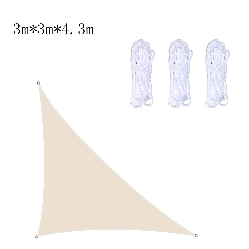 Oxford tyg skugga segel uv-strålesäker vattentät nyans rätvinklig triangel trädgård pool utomhus innergård terrass camping skugga: Beige 3 x 3 x 4.3m