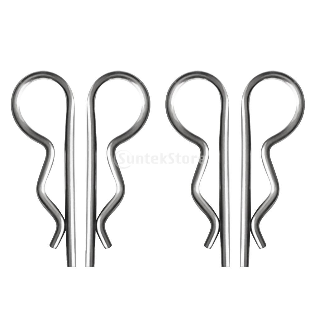 4 Pcs Stainless Steel R Clips Retaining Spring Hitch Cotter Pin 4mm x 80mm, 5mm x 103mm
