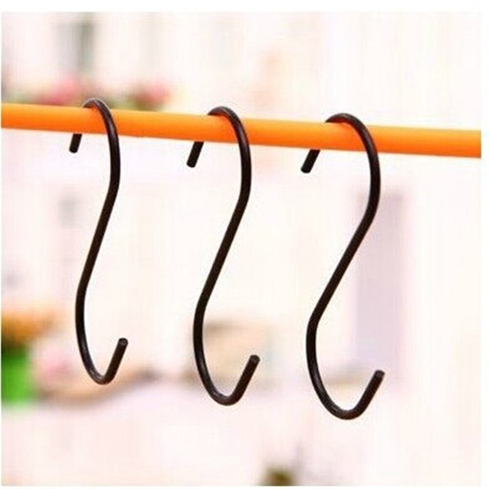 3Pcs Rvs S-Vorm Haak Keuken Slaapkamer Multifunctionele Reling S Hanger Haak Sluiting Holder Haken opknoping Gereedschap #50G