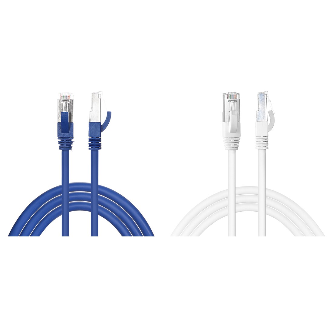 Uxcell 2Pcs 3ft 5ft 10ft Cat7 Ethernet Cable Cat 7 Network Wire Patch Cable Black White Blue