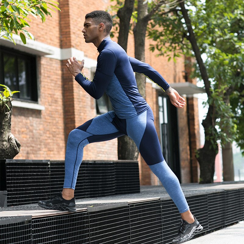 Nuovo Mens di Sport Leggings Autunno Inverno PRO Compressione Stretto Pantaloni Per Il Fitness All&#39;aperto Palestra di Alta Elastico Pantaloni Mimetici Formato di UE