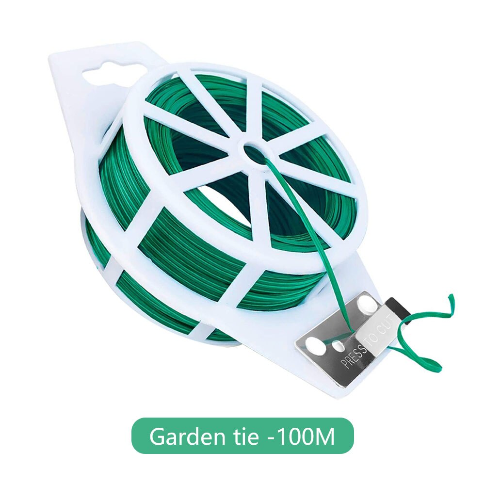 100M Multifunctional Garden Cable Tie Plant Twist Tie With Cutter Gardening Reusable Plant Wire Cable Binding Rope With Slicer
