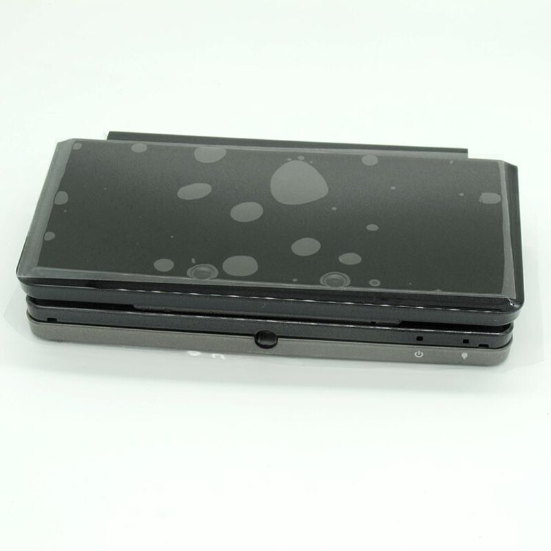 Carcasa completa para consola Nintendo 3DS, carcasa de cristal de goma pequeña para consola 3ds: Negro