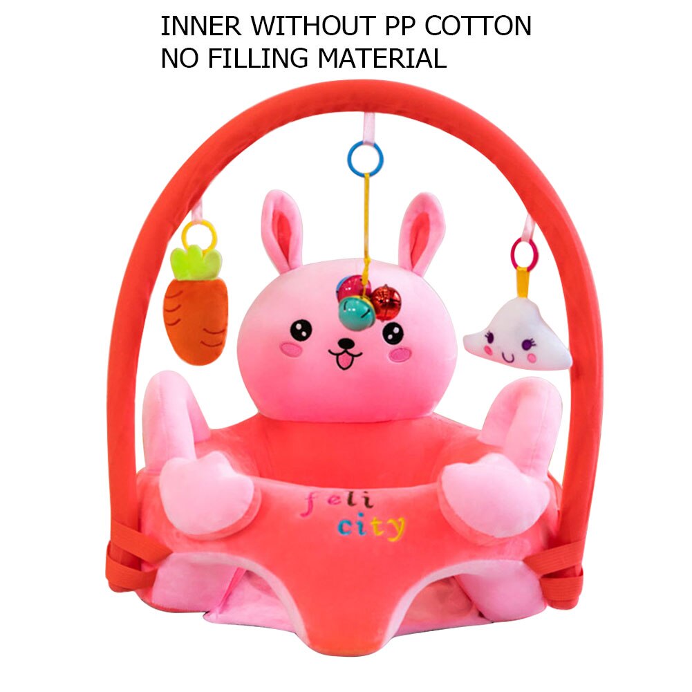 Baby Sofa Support Seat Cover Cartoon Animal Learning To Sit Feeding Chair with Rod Infant Toddler Washable Cradle No Filler: B
