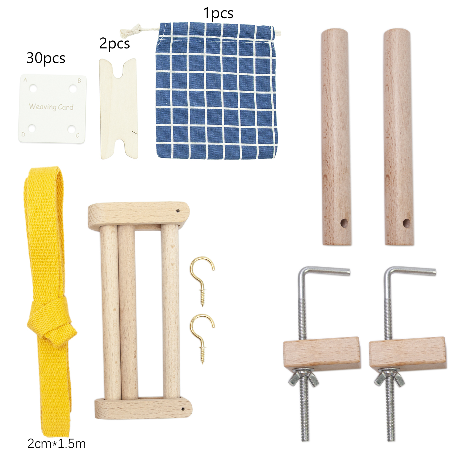 1 zestaw krosna tkackiego uchwyt robić taśmój tkane maszynowo materiały tkackie DIY narzędzia rzemieślnicze, zestaw kołków robić wypaczania klonu narzędzia robić szycia: zielone światło