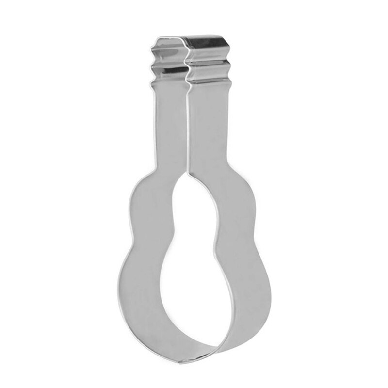 Molde con forma de guitarra musical para hornear galletas, cortador de acero inoxidable para hornear dulces, pasta de azúcar y fabricación de pasteles