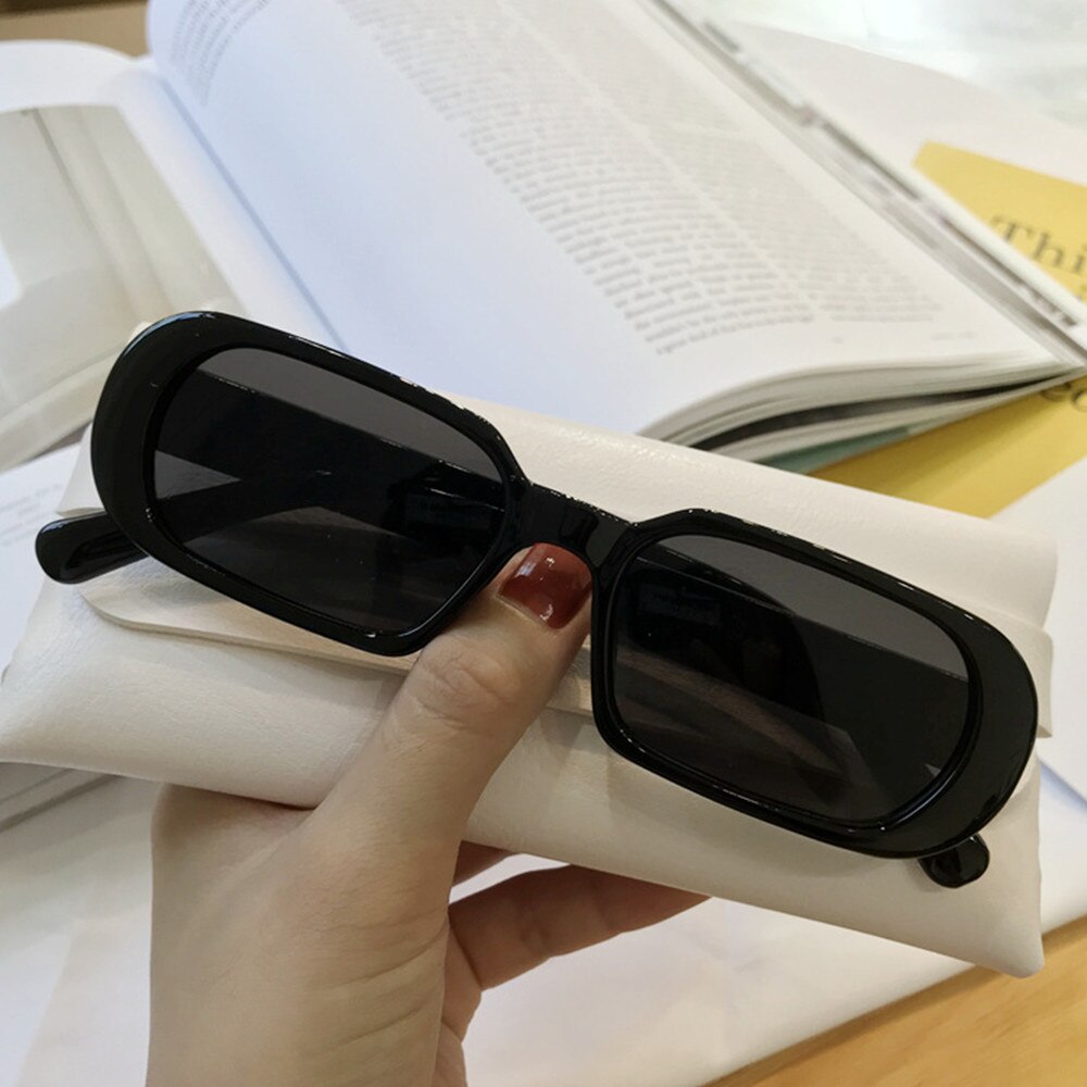 retro Sonnenbrille Frauen Oval Sonnenbrille Männer Jahrgang Grün verrotten Brillen Damen Reisen Stil UV400 очки Fahrer Brille: Schwarz