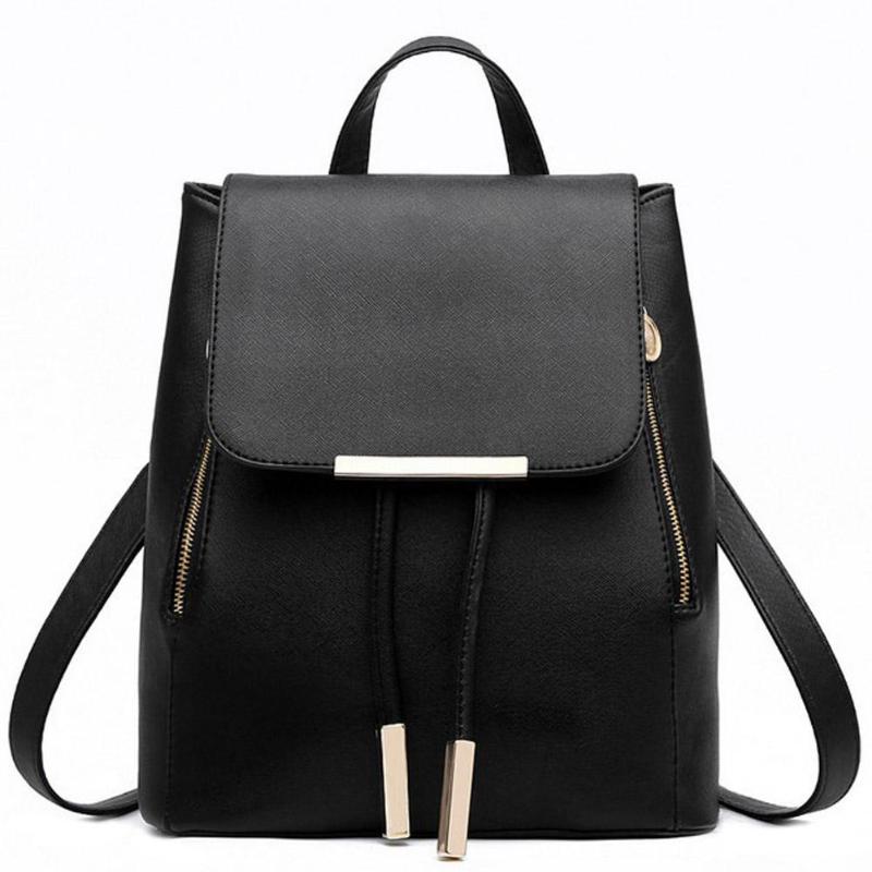 Dames PU Leren Rugzak - 31cm Hoogte - Effen Patroon - Zachte Handgreep Schooltas