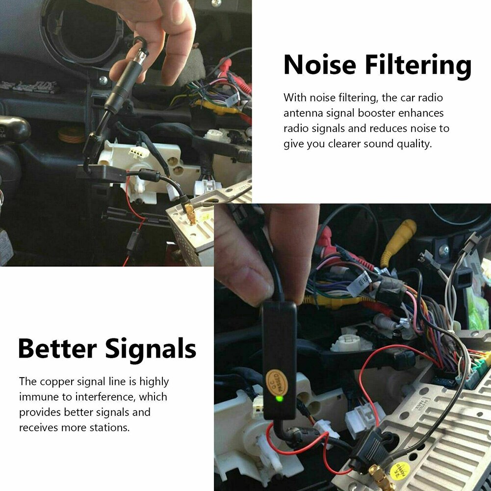 Auto FM AM Radio Stereo Signal Antenna Aerial Signal Amplifier Booster 12V Signal Enhancement Equipment F-Best