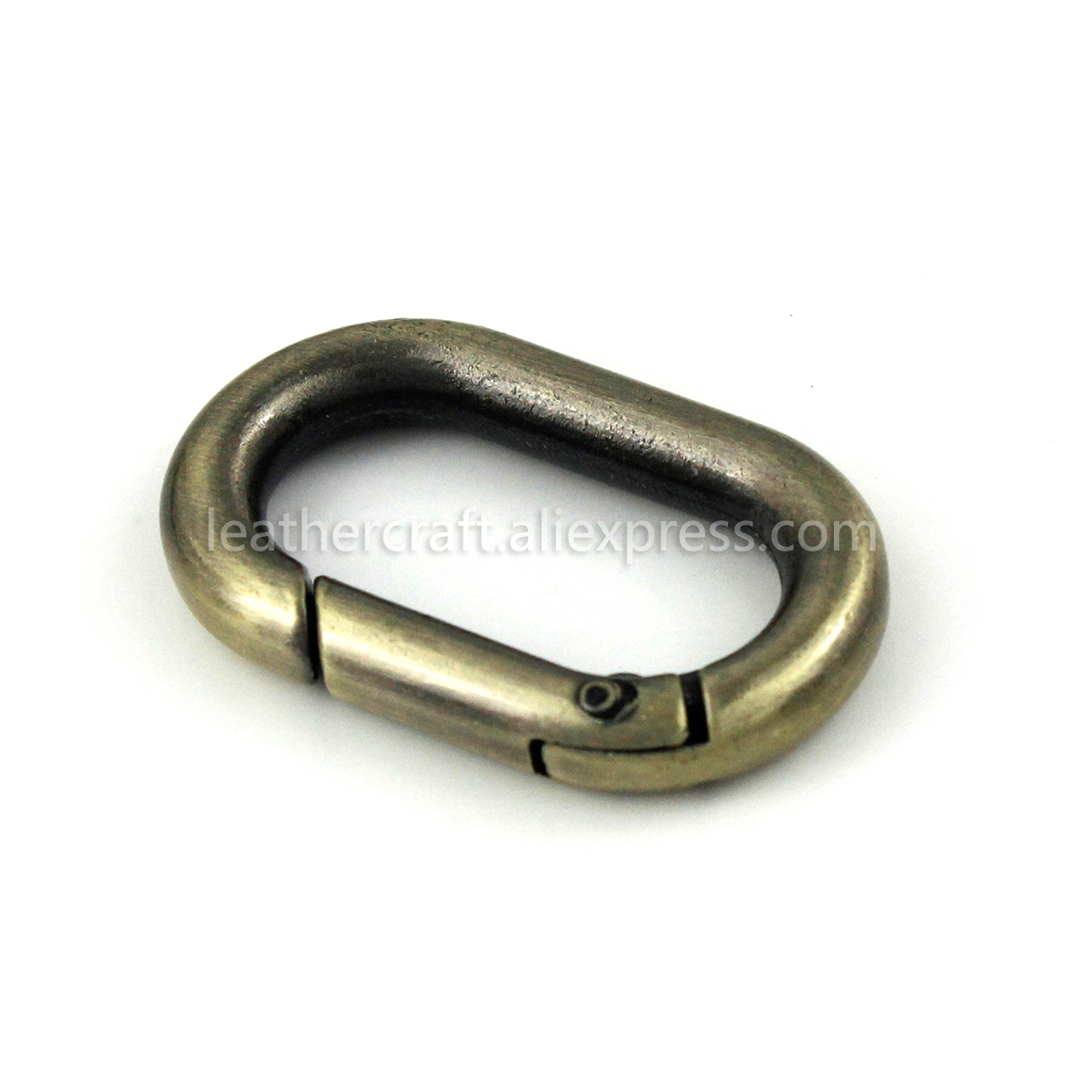 Anillo redondo de resorte ovalado, cierres de gatillo que se pueden abrir, Clip, bolsa artesanal de cuero, hebilla de conexión, llavero colgante, mosquetón con gancho a presión: 9# / Zinc envejecido