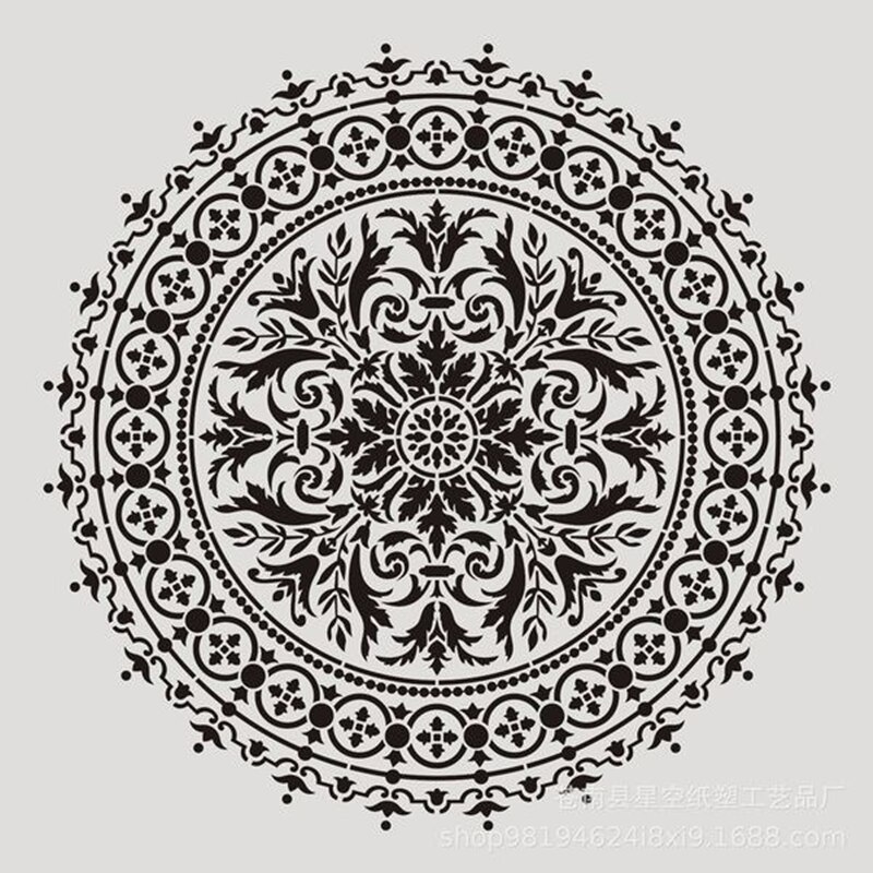 30*30cm Size DIY Craft Mandala Stencils for Painting on Wood,Fabric,Walls Art Scrapbooking Stamping Album Embossing Paper Cards: 30x30cm-K