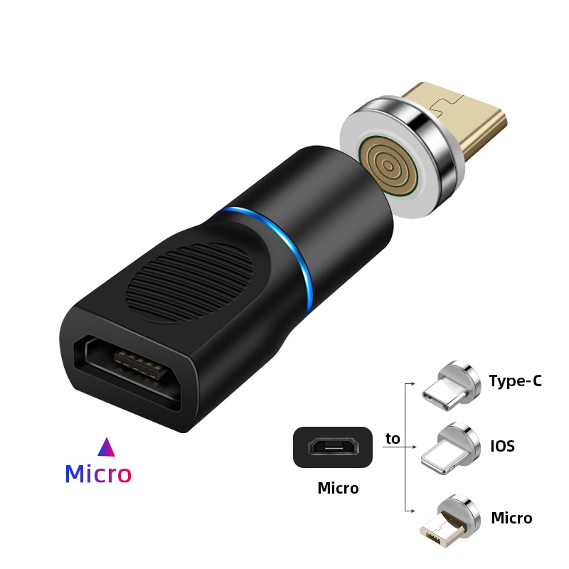 3A-C USB adaptateur magnétique Type C femelle vers mâle convertisseur pour iPhone 11 Xiaomi HUAWEI SAMSUNG Note 10 + plus S10 S9