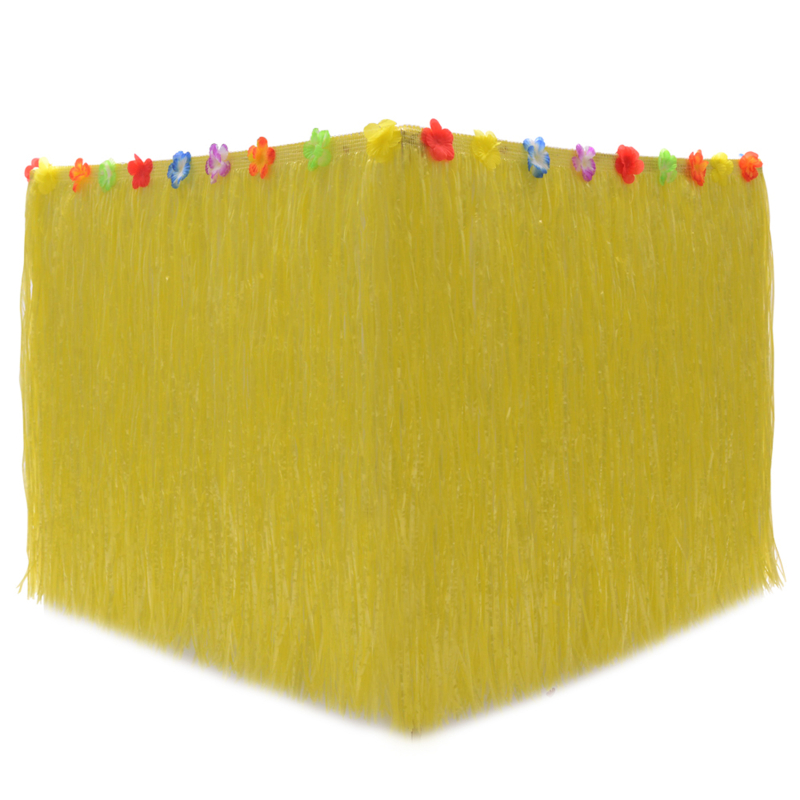 Table Skirt For Tropical Hawaiian Party Decorations Beach Party Decorations Supplies Adult's Kid's Birthday Table Cover Decor: Yellow