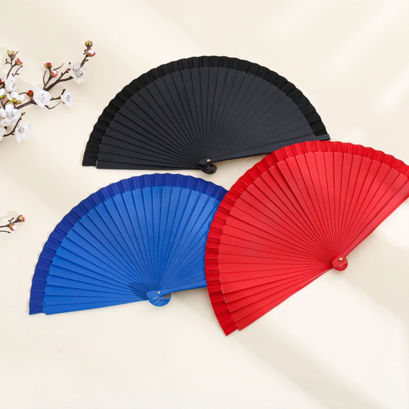 Abanico K1MF, abanico mano madera clásico y moderno, abanico plegable Color sólido español para bodas y
