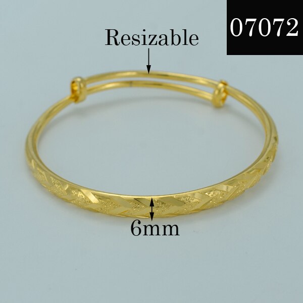 Anniyo bangle para mulheres moda gp pulseira adolescente cor ouro jóias 4 tamanho você pode escolher #000707: Number 07072