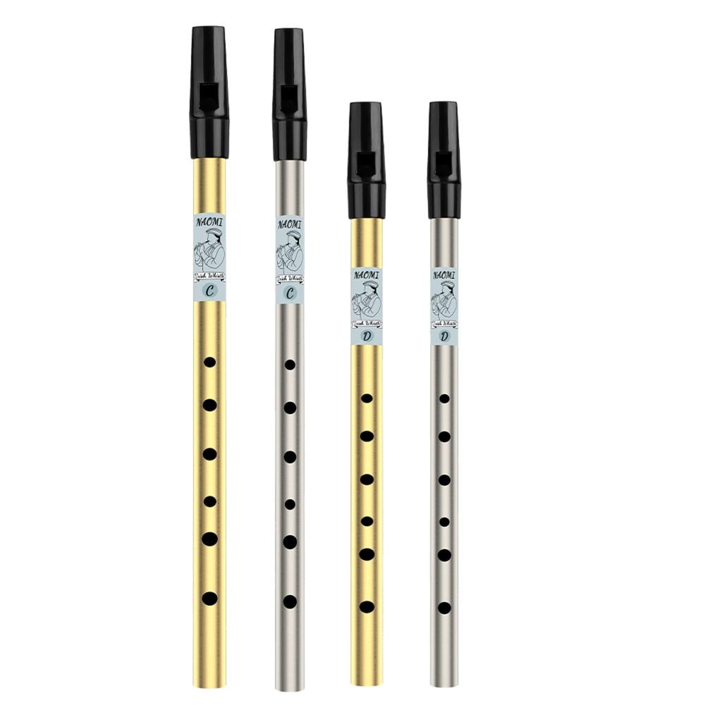 Irish Whistle Flute D C Key 6 Hole Tin Whistle Nickel Brass