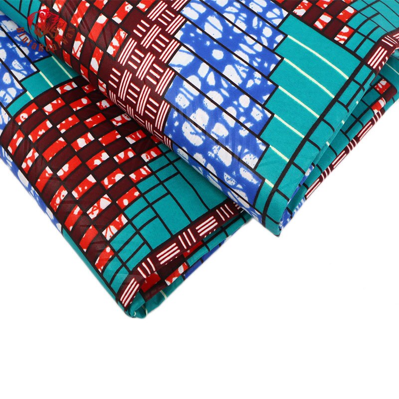 Telas de cera verde con estampado gótico africano para coser uniof 6 yardas