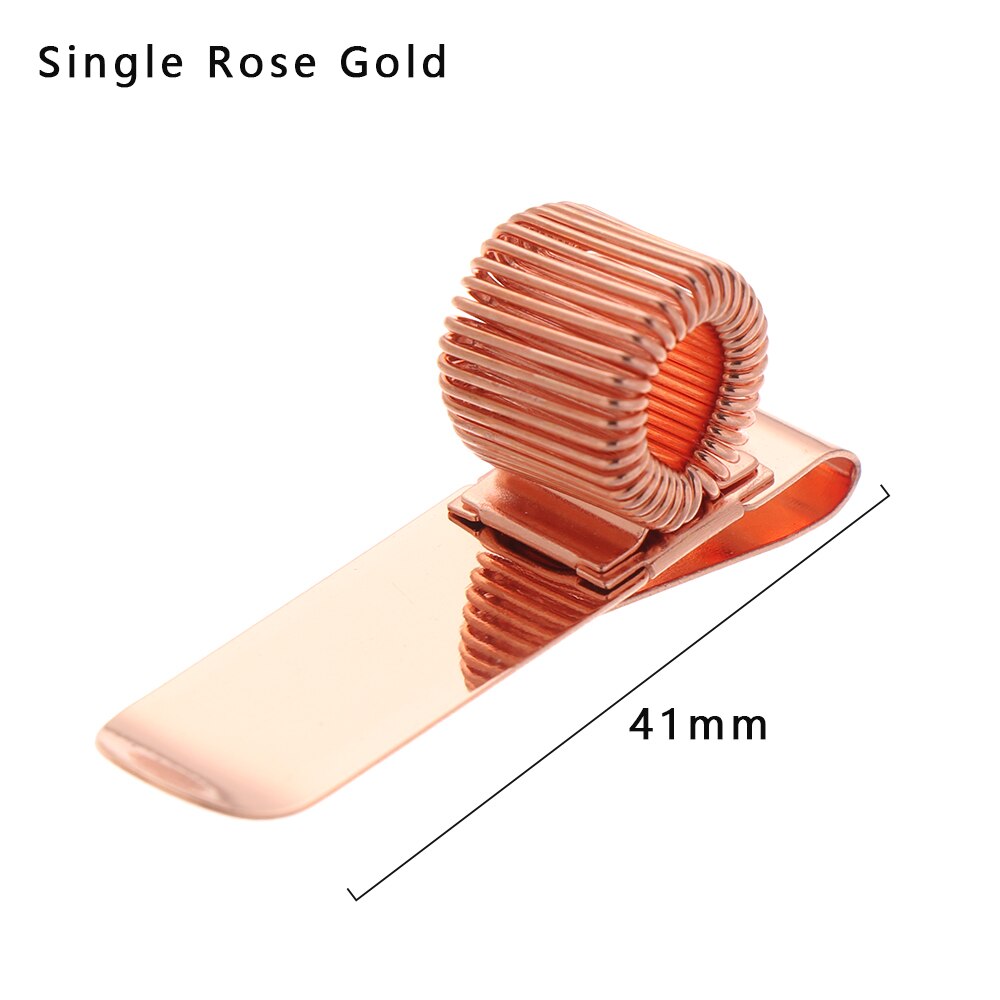 Metal Pencil Holder Spring Pen Clip Elastic Loop Single Hole Double Opening Triple Orifice Portable Writing Supplies: Single Rose Gold