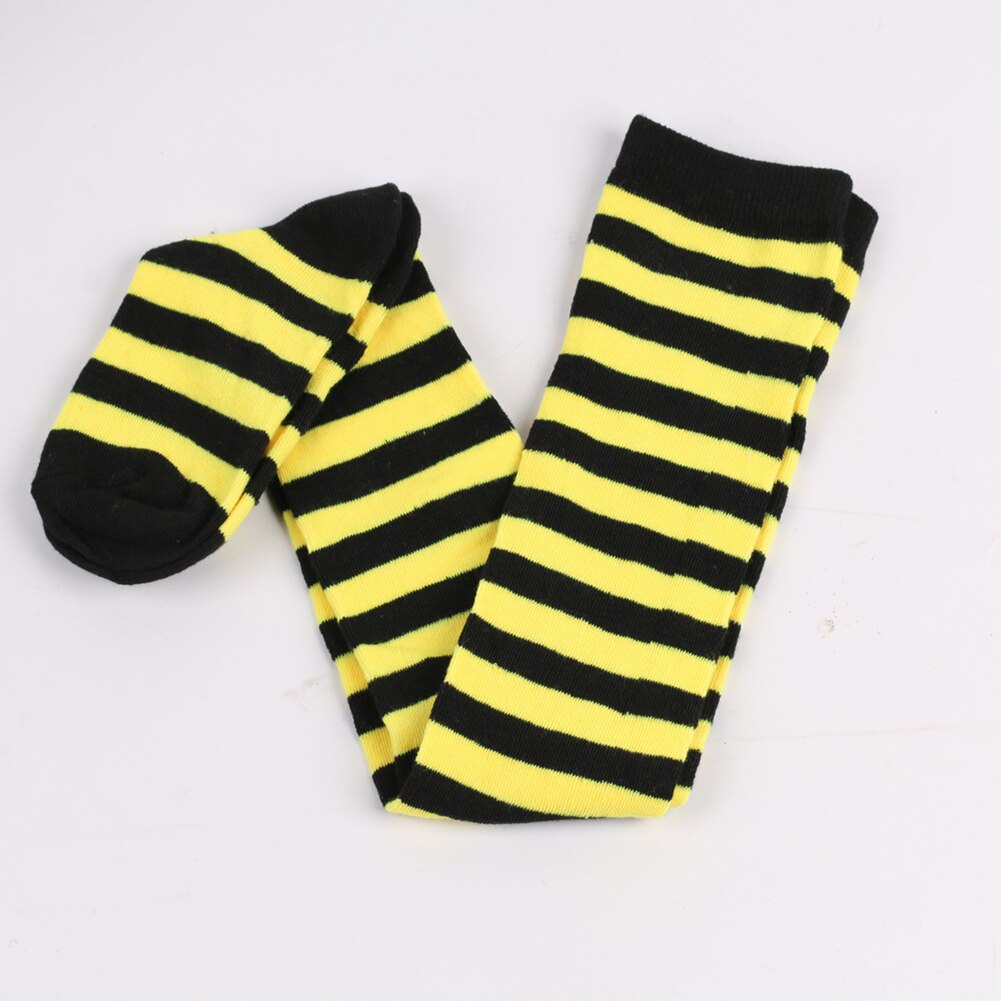 Long Stripe Printed Thigh High Striped Cotton Socks Women Christmas Color Striped Over The Knee Thigh High Stockings