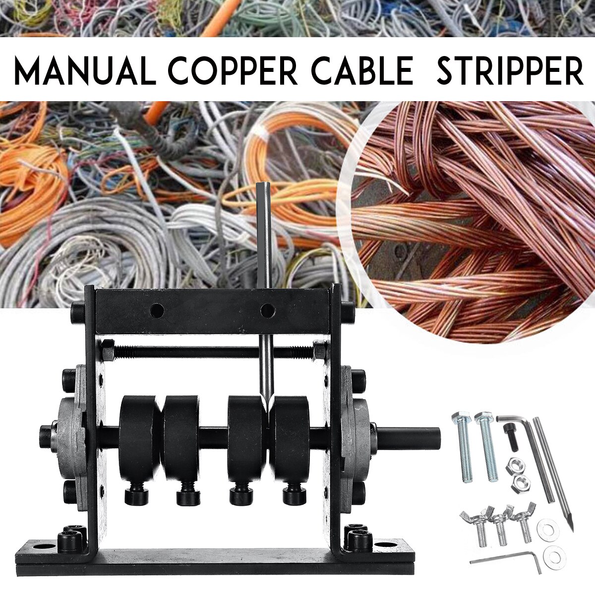 Manual Wire Cable Stripping Peeling Machine Cable Scrap Recycle Tool Copper Wire Stripper For 1-30mm Wire