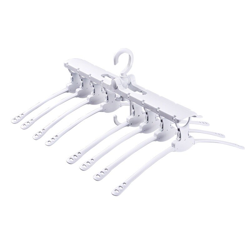 8 Fish Bones Foldable Clothes Dryer Drying Clothing Rack Hangers For Tumble Kids/Bady Outdoor Hanging Laundry Stand Telescopic: White-1pcs
