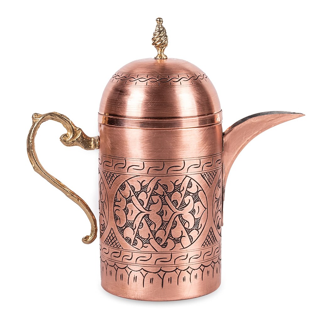 Pichet recouvert de cuivre à motif Antique, couleur cuivre