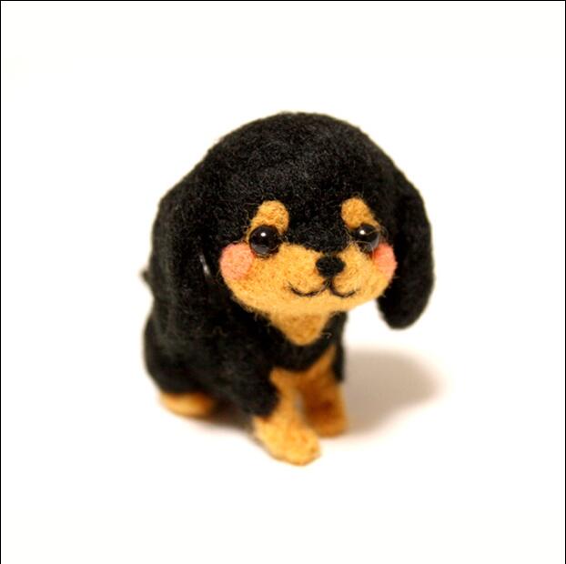Unfinished Year sausage dog wool needlepoint kit wool felt needle felting decoration craft needlecraft DIY: Default Title