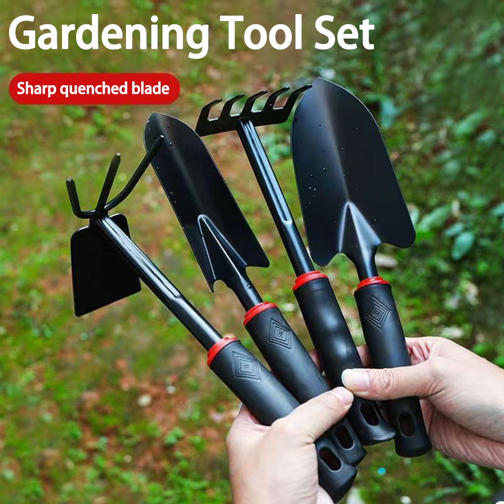 Pala de jardinería, juego de cuatro palas pequeñas, herramientas de jardinería vegetal, herramientas de jardinería