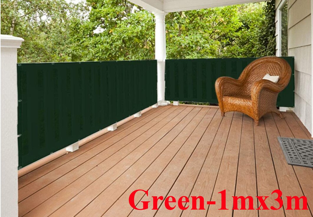 Fence Privacy Screen Outdoor Backyard Fencing Windscreen Shade Cover Mesh Fabric Privacy Barrier Balcony Privacy Shield-Green: Green H100cmxL300cm