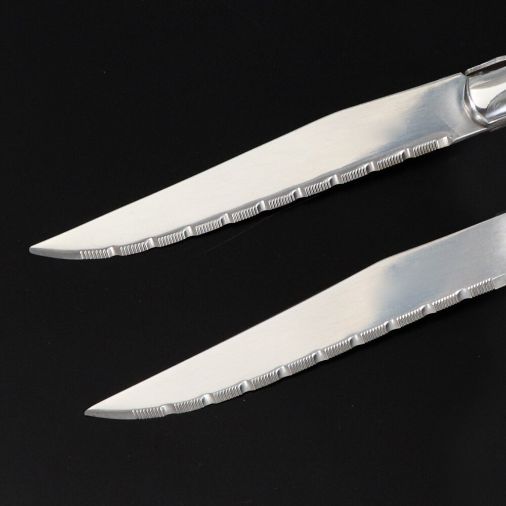 Jaswehome Laguiole 4pcs Steak Knives Stainless Steel Flatware Set Ergonomic Wooden Handle Tableware Western Dinner Knife
