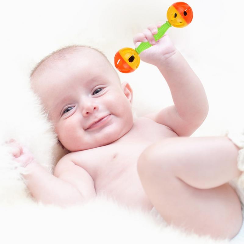 1pc Baby Rattles toy Intelligence Grasping Gums Plastic Hand Bell Rattle Funny Educational Mobiles Toys Birthday droppship