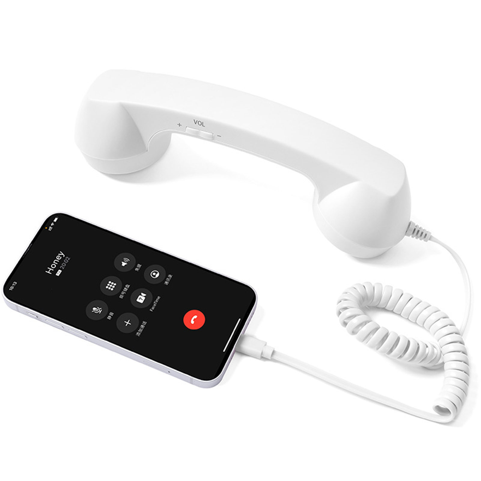 Retro Typ C Telefone Hörer Handy Empfänger Mic Mikrofon Lautsprecher Für Mobiltelefone Handy Smartphone Empfänger: Schokolade