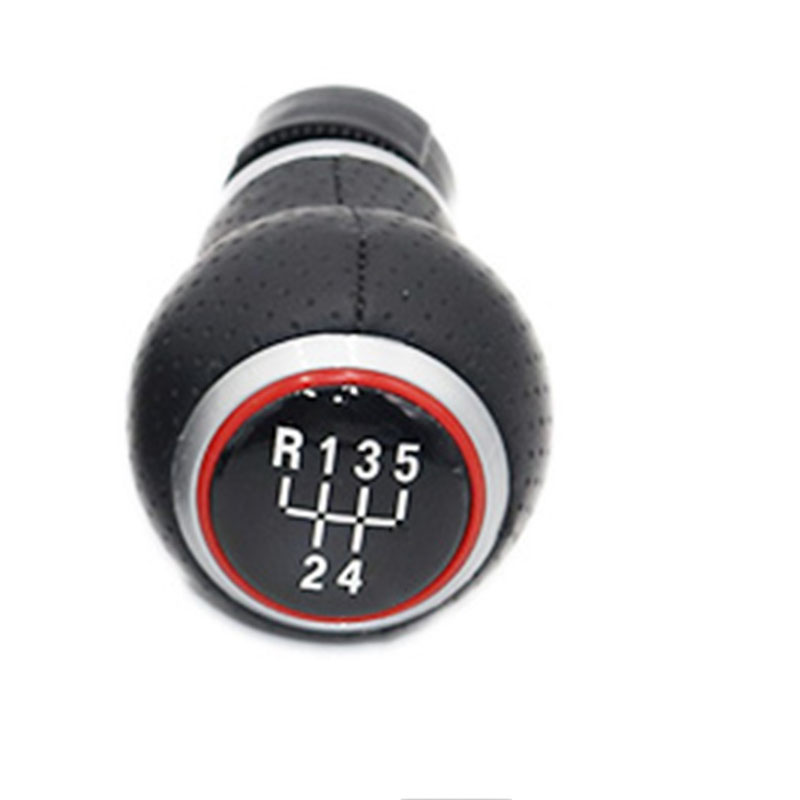 Voor vw tiguan 5n 2007 auto 5/6 versnellingen auto versnellingspook niveau pookknop met pu lederen laars: R12345 versnellingen knop
