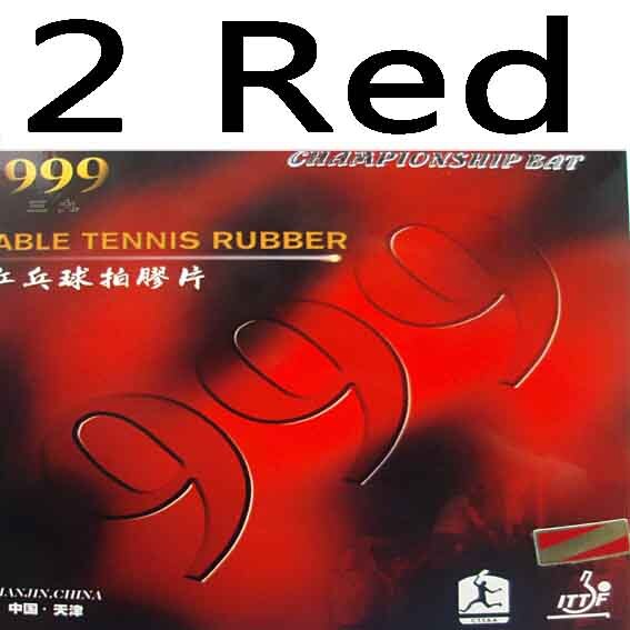 2pieces 999 999T pips-in table tennis pingpong rubber with sponge 2.2mm H44-45: 2 red