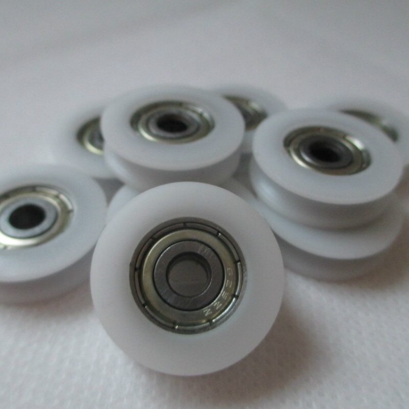 4pcs U Groove Nylon Round Pulley Ball Bearing Wheel Roller for Door Windows Shower Pulleys Drawer