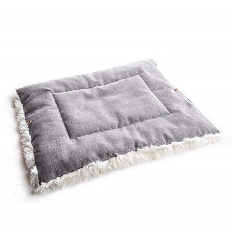 Cama de Gato de doble uso, nido de gato para invierno y verano, lado peludo para invierno, voltear hacia un lado no peludo para verano