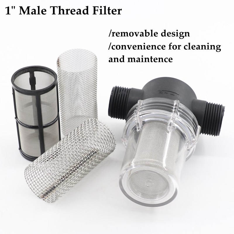 Garden Watering Filter 1&#39;&#39; Male Thread Plastic Irrigation System Impurity Prefilter Aquaculture Household Water Pipe Filter