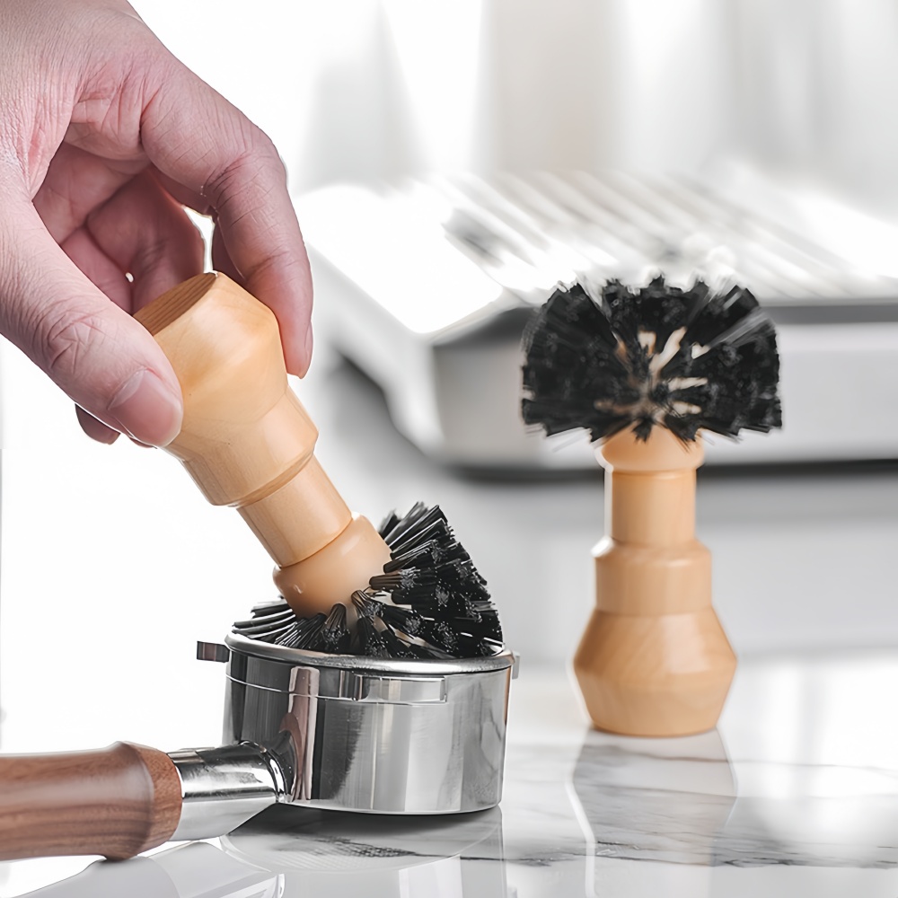 Poignée de Machine à café, brosse de nettoyage, manche en bois, Barista domestique, , Durable, facile à nettoyer, accessoires professionnels pour café