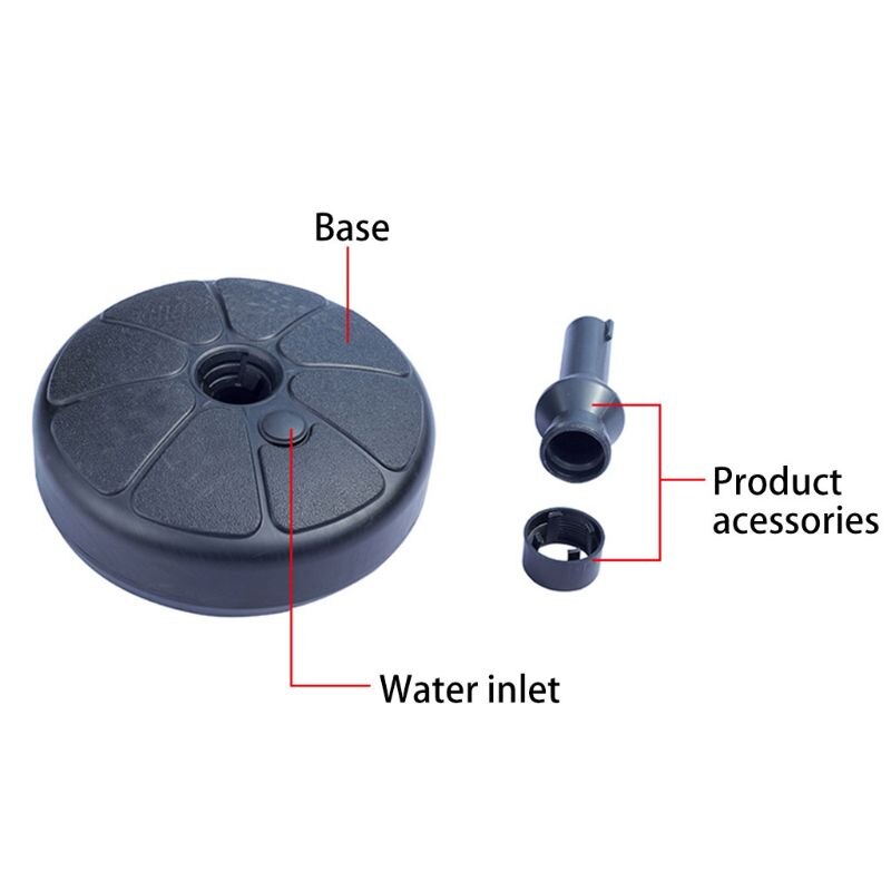 38cm Round Heavy Duty Patio Umbrella Base Holder Water Sand Fillable Sunshade Stand Outdoor Yard Garden Beach