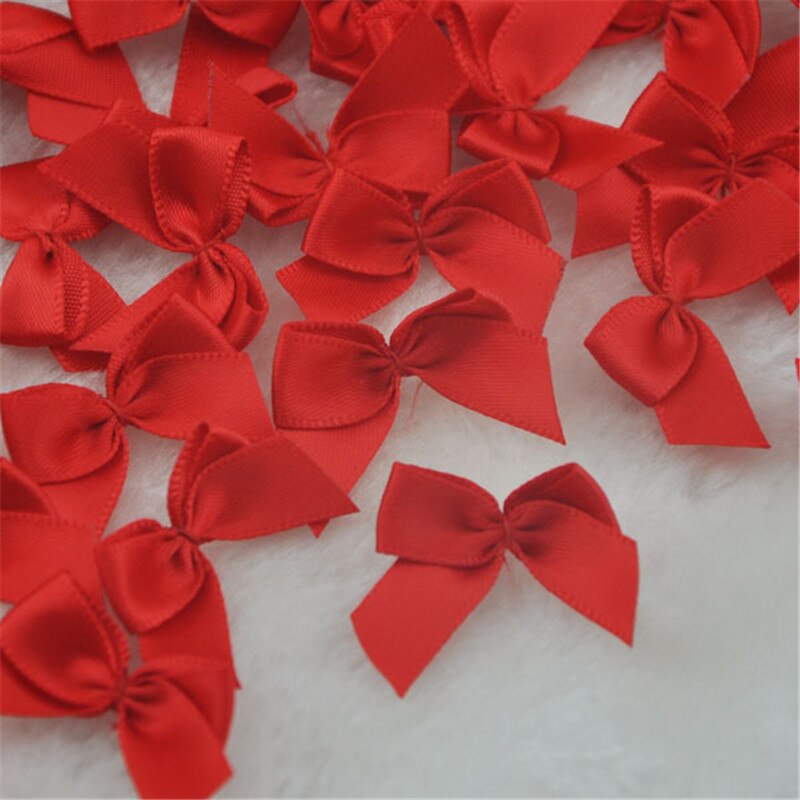 100pcs Mini Satin Ribbon Flowers Bows Craft Wedding Decoration Upick A176