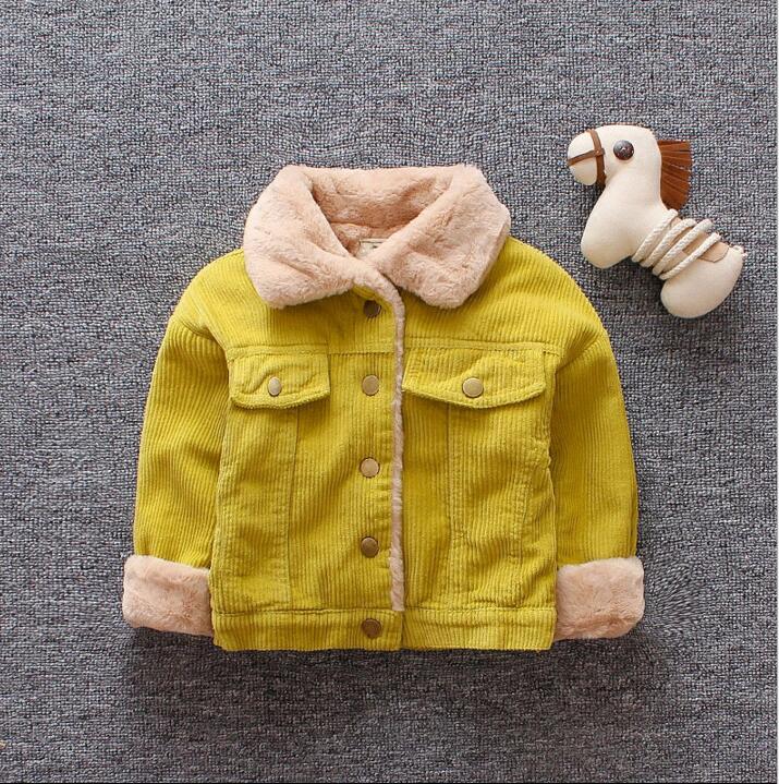 baby boys warm coats winter Toddle baby casual cotton thick velvet jackets for bebe boys infant clothing boy's outwear: Yellow / 12M