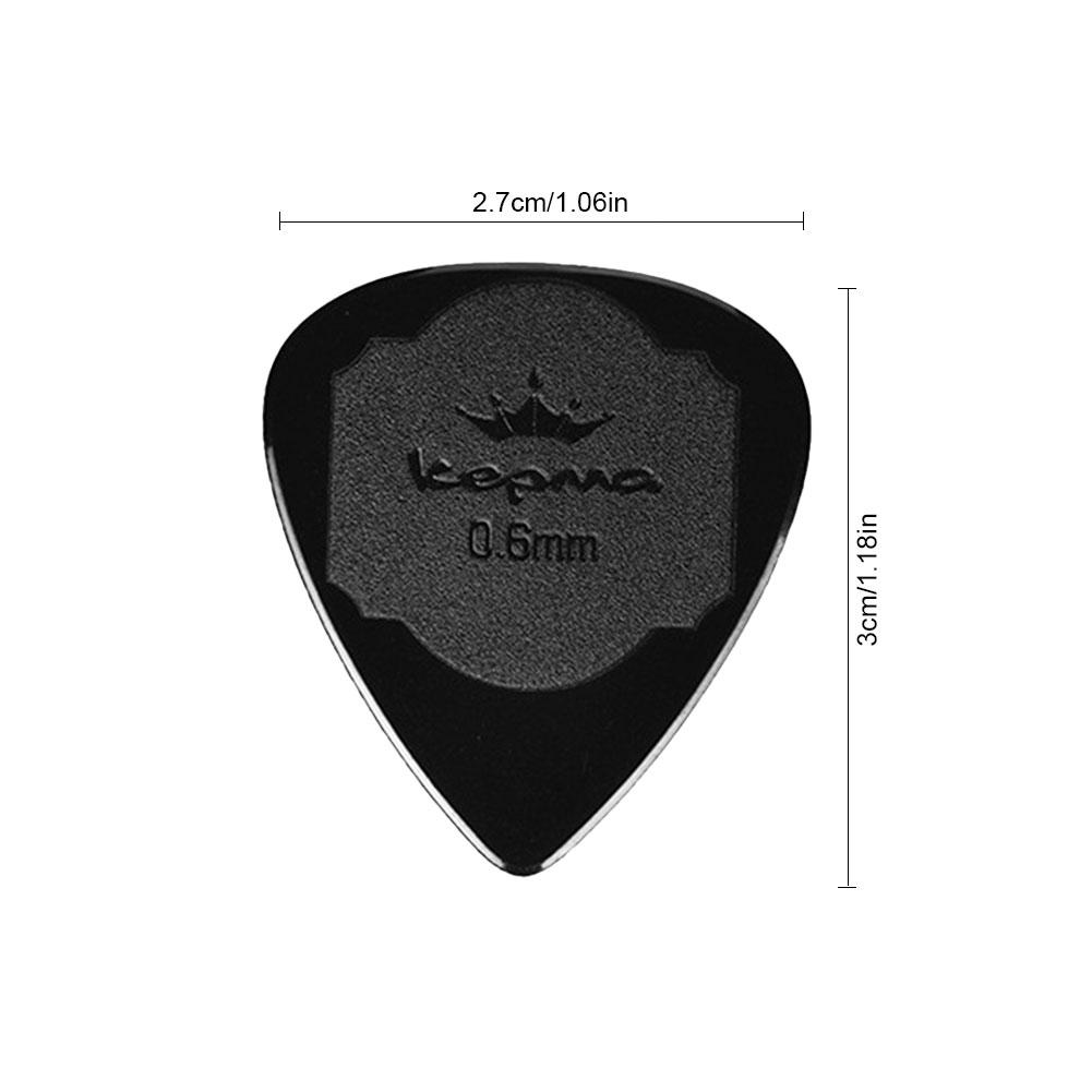Púa de Guitarra antideslizante, 5 uds., mediador de nailon blanco y negro para Guitarra eléctrica acústica, ukelele de 0,6 MM, accesorios