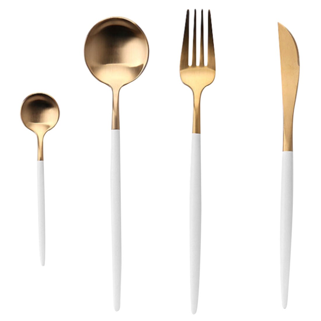 24Pcs Platinum Gold Kitchen Tableware Set Cutlery Set Stainless Steel Dinnerware Set Gold Knife Fork Spoon Dinner Set Dishwashe: 4pcs-Platinum