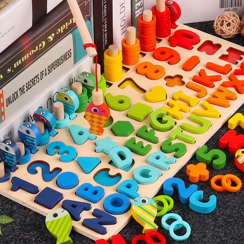 Kind Mathematik Früh Lernen Spielzeug Puzzle Bord Zählen Anzahl Alphabet Kognition Spielen Spiele Montessori Pädagogisches Holz Spielzeug Für Kind: SZB-02