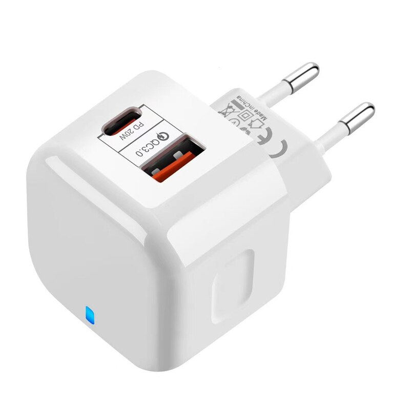 Für iPhone 12 Mini 11 Profi XR XS Max Samsung Xiaomi 18W PD Typ C USB Schnelle Ladegerät Energie Zauberstab Telefon Adapter uns EU UK 20W Schnell