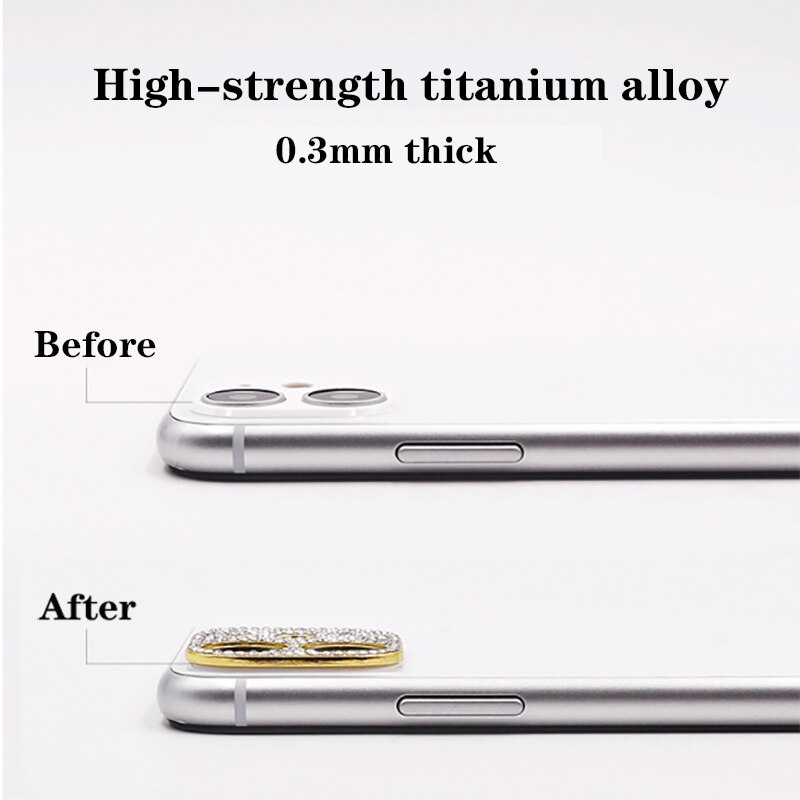 Bling Diamond Back Camera Lens Sticker for Iphone 11 Pro Max Full Camera Protetive Sticker for Iphone11 Pro Decoration Stickers