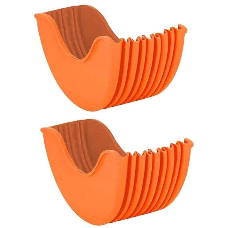 2PC Reusable Burger Holder Burger Buddy Fixed Box, Expandable Adjustable Silicone Burger Holder Hamburger Box