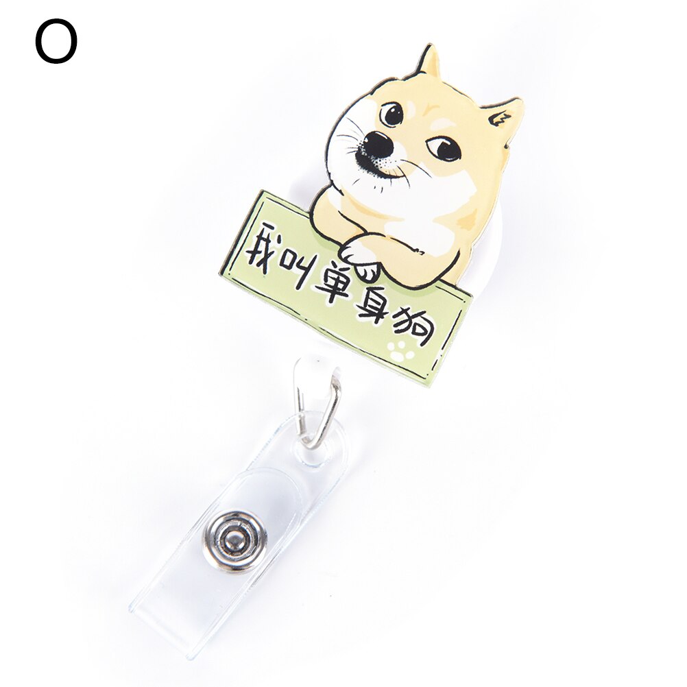 1Pcs Cute Mini Cartoon Dog Retractable Badge Reel Nurse Exihibiton ID Name Card Badge Holder