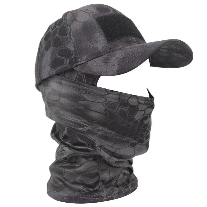 Gorras de béisbol tácticas para exteriores para hombres y mujeres, sombreros de sol Snapback a prueba de sol, pasamontañas de camuflaje informal, media máscara de esquí, 2024: Gris oscuro