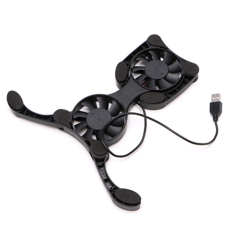 Folding USB Dual Fan Cooler Cooling Pad Stand for PC MAC Laptop Notebook Macbook